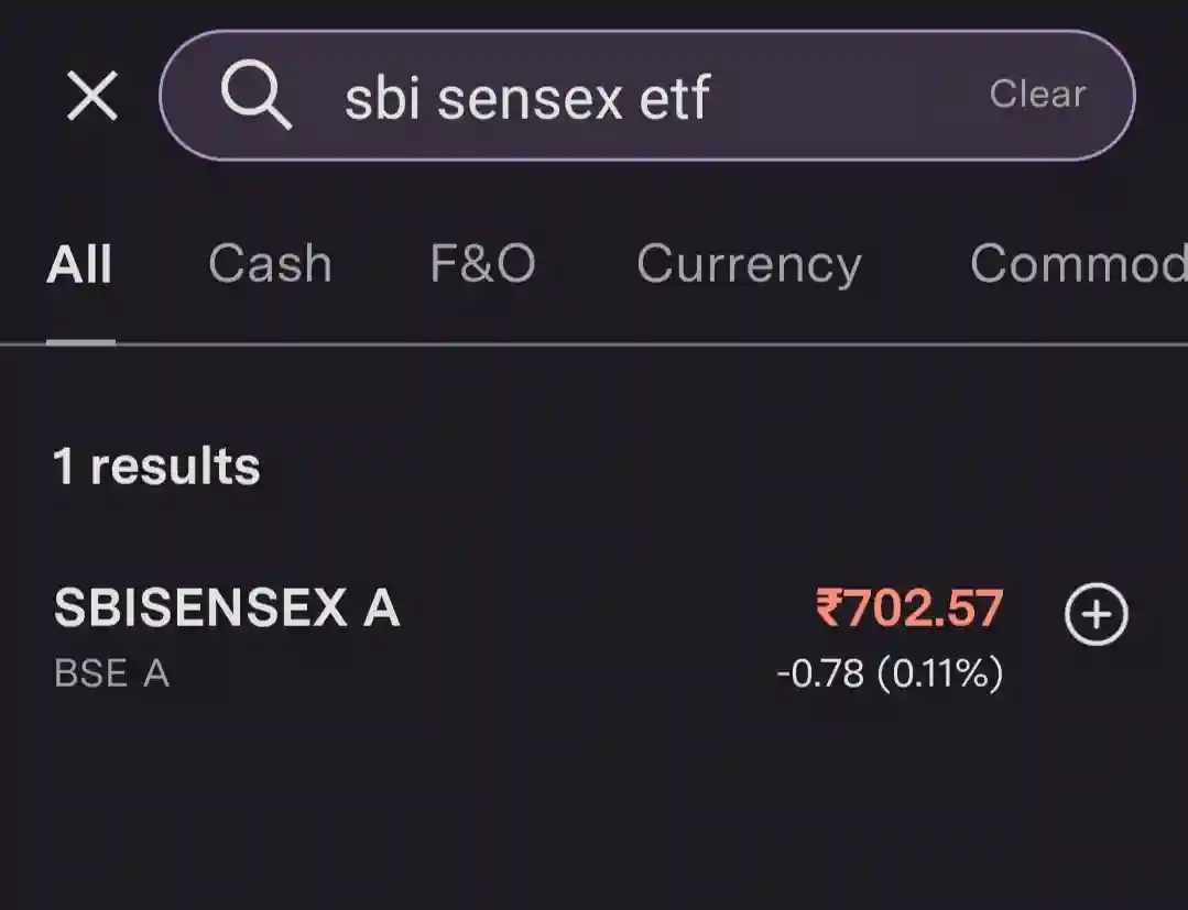 Buy Sbi sensex etf by searching